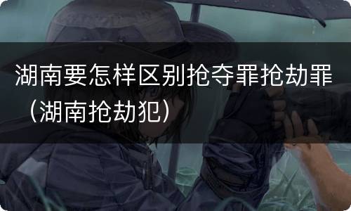 湖南要怎样区别抢夺罪抢劫罪（湖南抢劫犯）