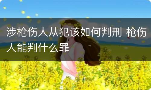 涉枪伤人从犯该如何判刑 枪伤人能判什么罪