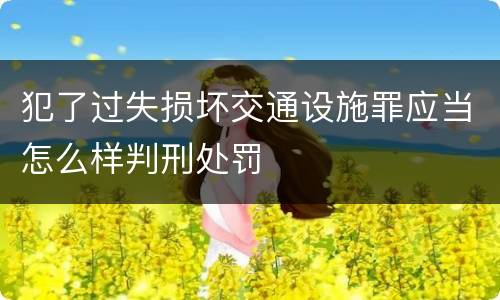 犯了过失损坏交通设施罪应当怎么样判刑处罚