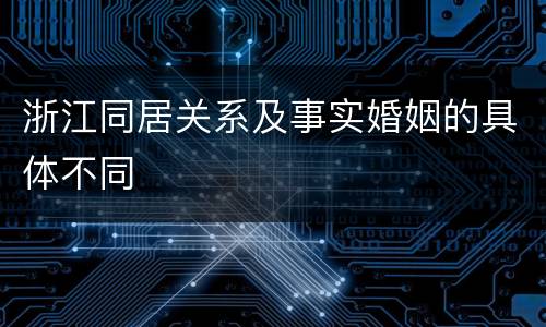 浙江同居关系及事实婚姻的具体不同