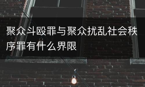 聚众斗殴罪与聚众扰乱社会秩序罪有什么界限