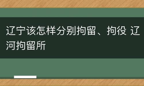 辽宁该怎样分别拘留、拘役 辽河拘留所