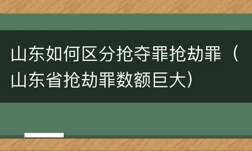 山东如何区分抢夺罪抢劫罪（山东省抢劫罪数额巨大）
