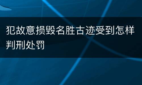 犯故意损毁名胜古迹受到怎样判刑处罚