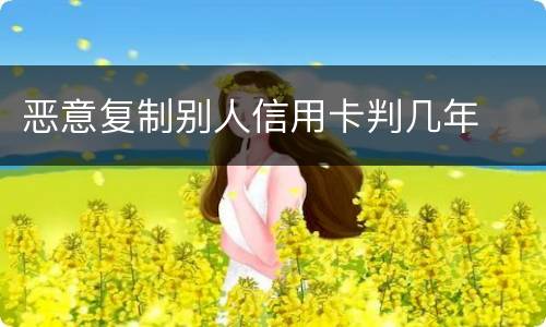 恶意复制别人信用卡判几年