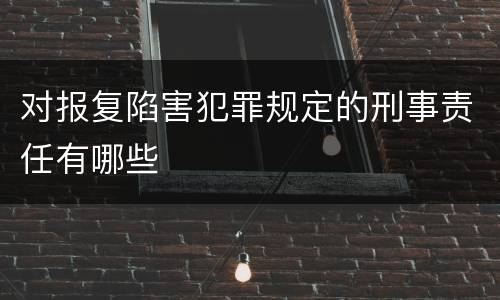 对报复陷害犯罪规定的刑事责任有哪些