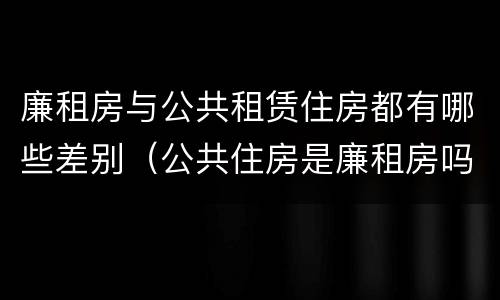 廉租房与公共租赁住房都有哪些差别（公共住房是廉租房吗）