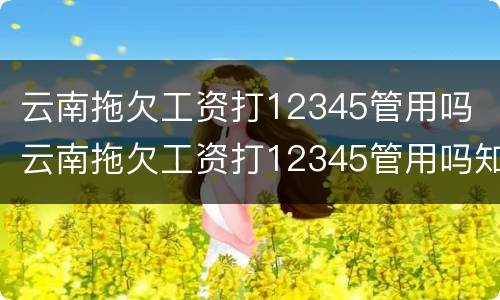 云南拖欠工资打12345管用吗 云南拖欠工资打12345管用吗知乎