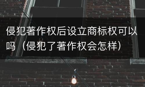 侵犯著作权后设立商标权可以吗（侵犯了著作权会怎样）