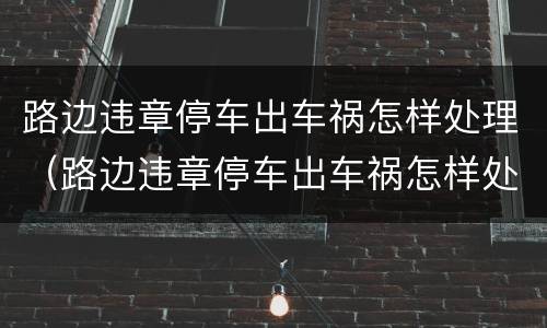 路边违章停车出车祸怎样处理（路边违章停车出车祸怎样处理好）