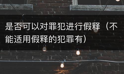 是否可以对罪犯进行假释（不能适用假释的犯罪有）