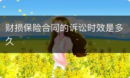 财损保险合同的诉讼时效是多久