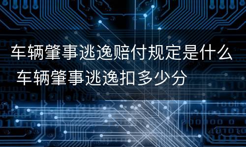 车辆肇事逃逸赔付规定是什么 车辆肇事逃逸扣多少分