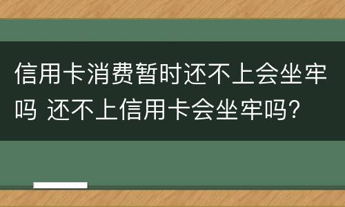 信用卡消费暂时还不上会坐牢吗 还不上信用卡会坐牢吗?