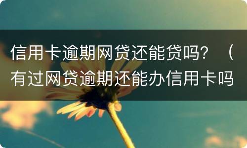 信用卡逾期网贷还能贷吗？（有过网贷逾期还能办信用卡吗）