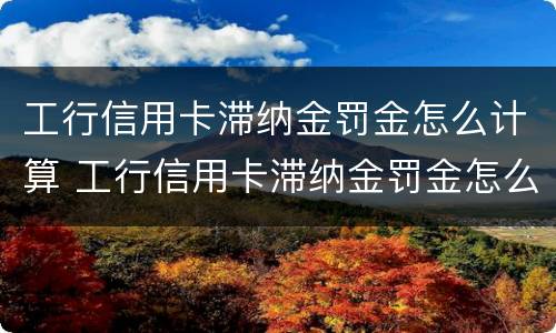 工行信用卡滞纳金罚金怎么计算 工行信用卡滞纳金罚金怎么计算的