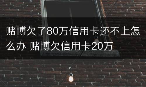 赌博欠了80万信用卡还不上怎么办 赌博欠信用卡20万