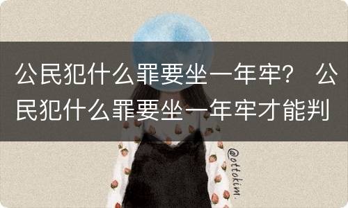 公民犯什么罪要坐一年牢？ 公民犯什么罪要坐一年牢才能判刑