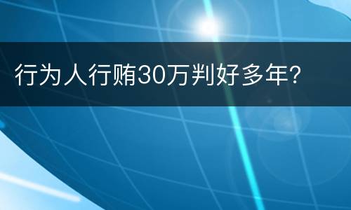 行为人行贿30万判好多年？