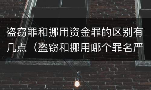 盗窃罪和挪用资金罪的区别有几点（盗窃和挪用哪个罪名严重）