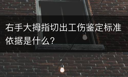 右手大拇指切出工伤鉴定标准依据是什么?