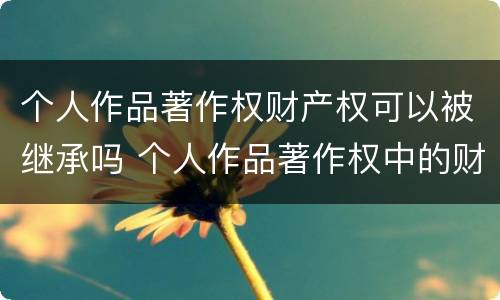 个人作品著作权财产权可以被继承吗 个人作品著作权中的财产权 哔哩哔哩