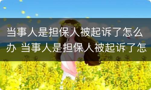 当事人是担保人被起诉了怎么办 当事人是担保人被起诉了怎么办理