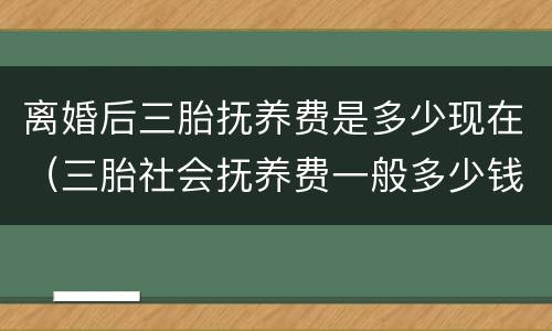 离婚后三胎抚养费是多少现在（三胎社会抚养费一般多少钱）