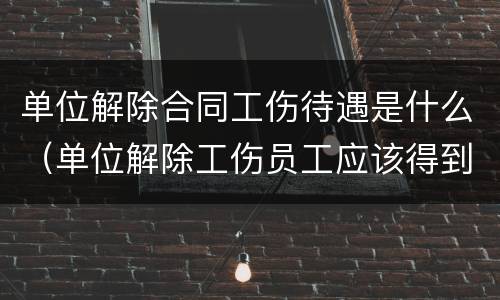 单位解除合同工伤待遇是什么（单位解除工伤员工应该得到哪些赔偿）