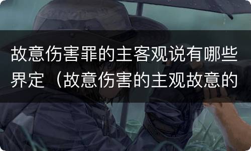 故意伤害罪的主客观说有哪些界定（故意伤害的主观故意的判定）
