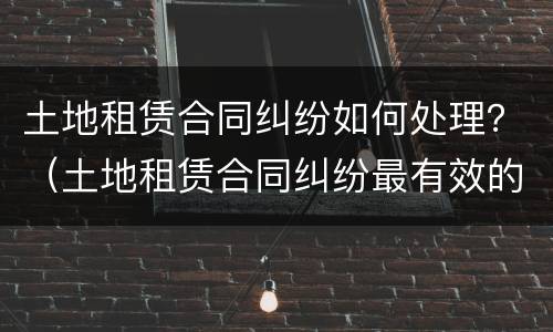 土地租赁合同纠纷如何处理？（土地租赁合同纠纷最有效的处理）