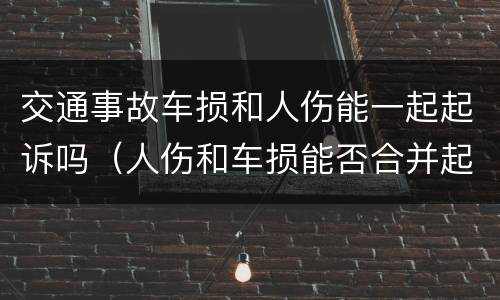 交通事故车损和人伤能一起起诉吗（人伤和车损能否合并起诉）