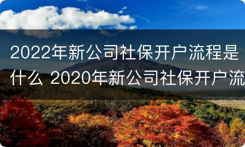 2022年新公司社保开户流程是什么 2020年新公司社保开户流程图
