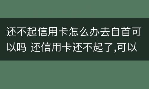 还不起信用卡怎么办去自首可以吗 还信用卡还不起了,可以去公安局自首不