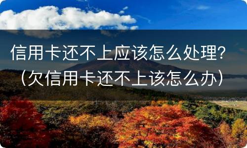 信用卡还不上应该怎么处理？（欠信用卡还不上该怎么办）