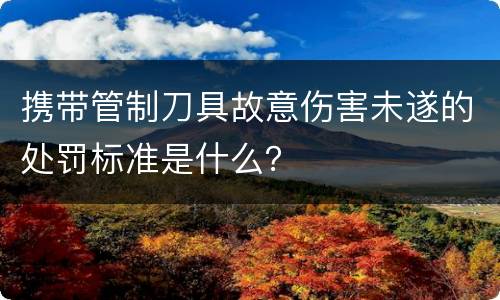 携带管制刀具故意伤害未遂的处罚标准是什么？