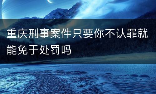 重庆刑事案件只要你不认罪就能免于处罚吗