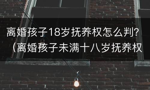 离婚孩子18岁抚养权怎么判？（离婚孩子未满十八岁抚养权怎么算）