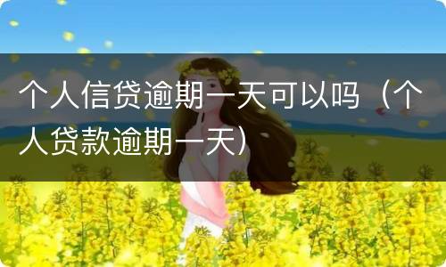 个人信贷逾期一天可以吗（个人贷款逾期一天）