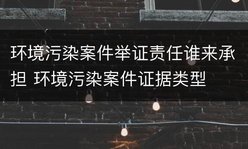 环境污染案件举证责任谁来承担 环境污染案件证据类型