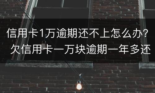 信用卡1万逾期还不上怎么办？ 欠信用卡一万块逾期一年多还不上怎么办