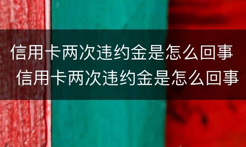 信用卡两次违约金是怎么回事 信用卡两次违约金是怎么回事啊