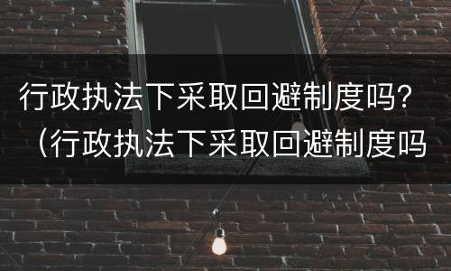 行政执法下采取回避制度吗？（行政执法下采取回避制度吗）