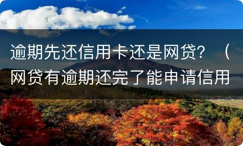 逾期先还信用卡还是网贷？（网贷有逾期还完了能申请信用卡吗）