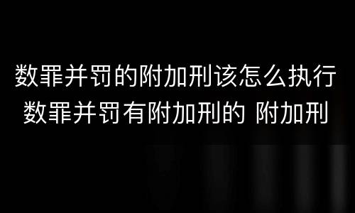 数罪并罚的附加刑该怎么执行 数罪并罚有附加刑的 附加刑还需要执行吗