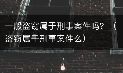 一般盗窃属于刑事案件吗？（盗窃属于刑事案件么）
