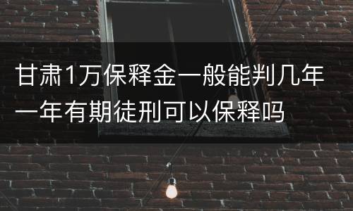 甘肃1万保释金一般能判几年 一年有期徒刑可以保释吗