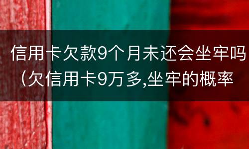 信用卡欠款9个月未还会坐牢吗（欠信用卡9万多,坐牢的概率是多大）