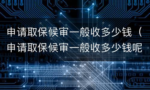 申请取保候审一般收多少钱（申请取保候审一般收多少钱呢）