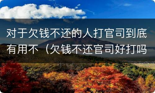 对于欠钱不还的人打官司到底有用不（欠钱不还官司好打吗）